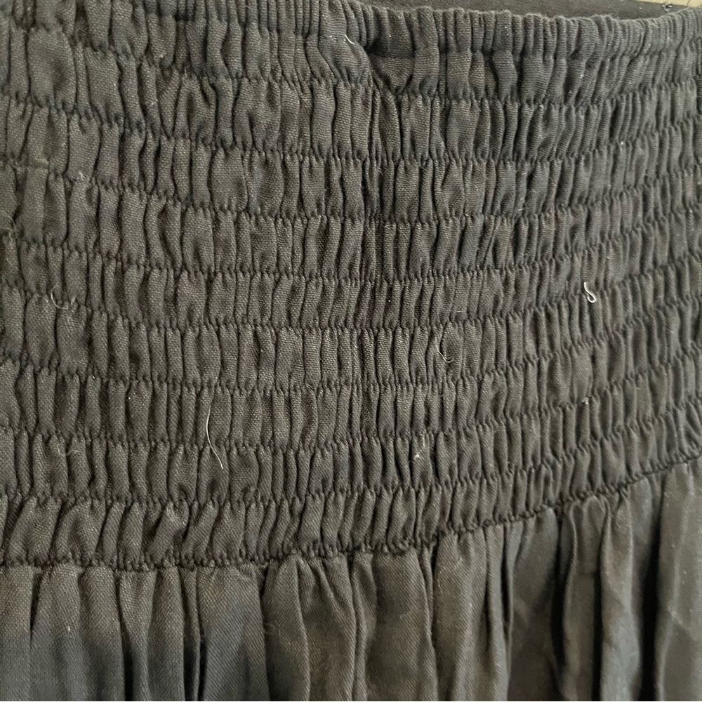 Aller Simplement Black Shirred Cropped Wide Leg Pants Sm/Med - Picture 8 of 12